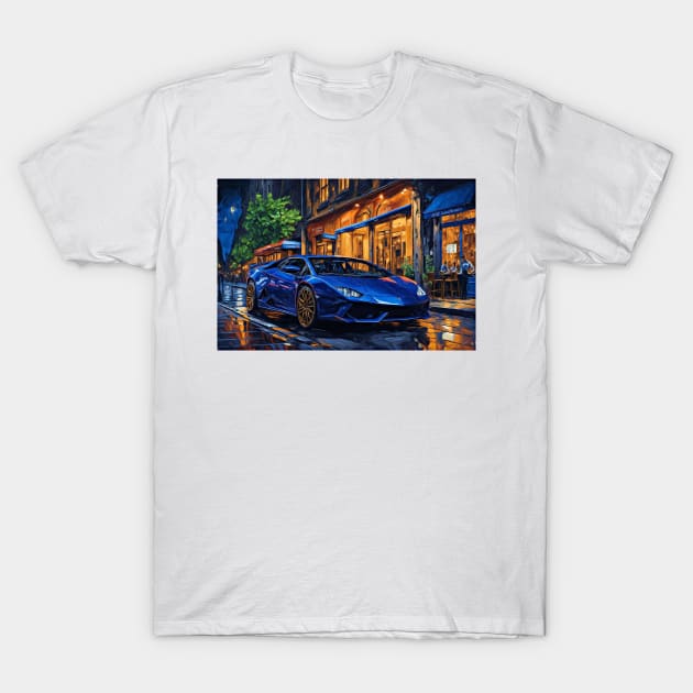 Lambo at night T-Shirt by DeVerviers